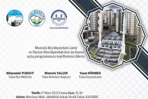 Kayseri Talas’ta Mustafa Büyükperdah Camii açılıyor